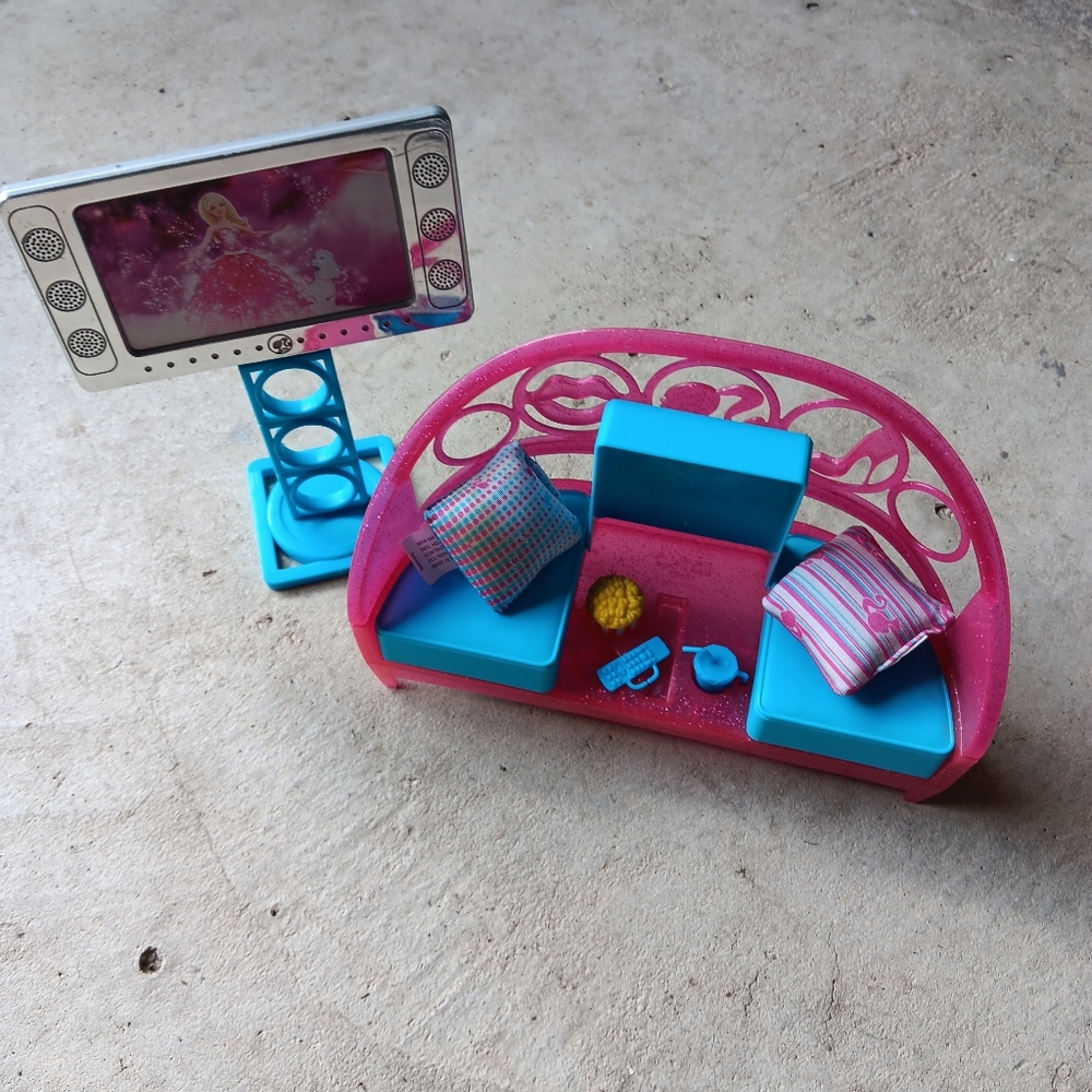 Early 2010s Barbie Girls Night In Living Room Set